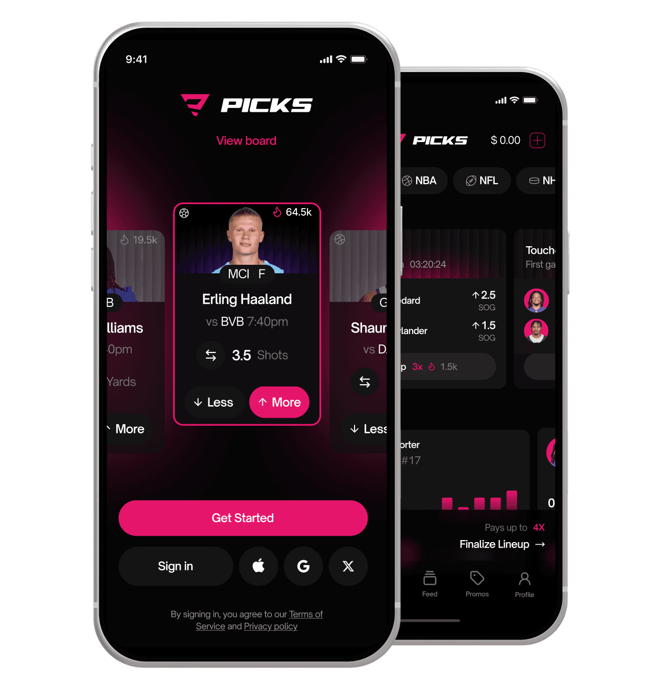 Picks App Screens